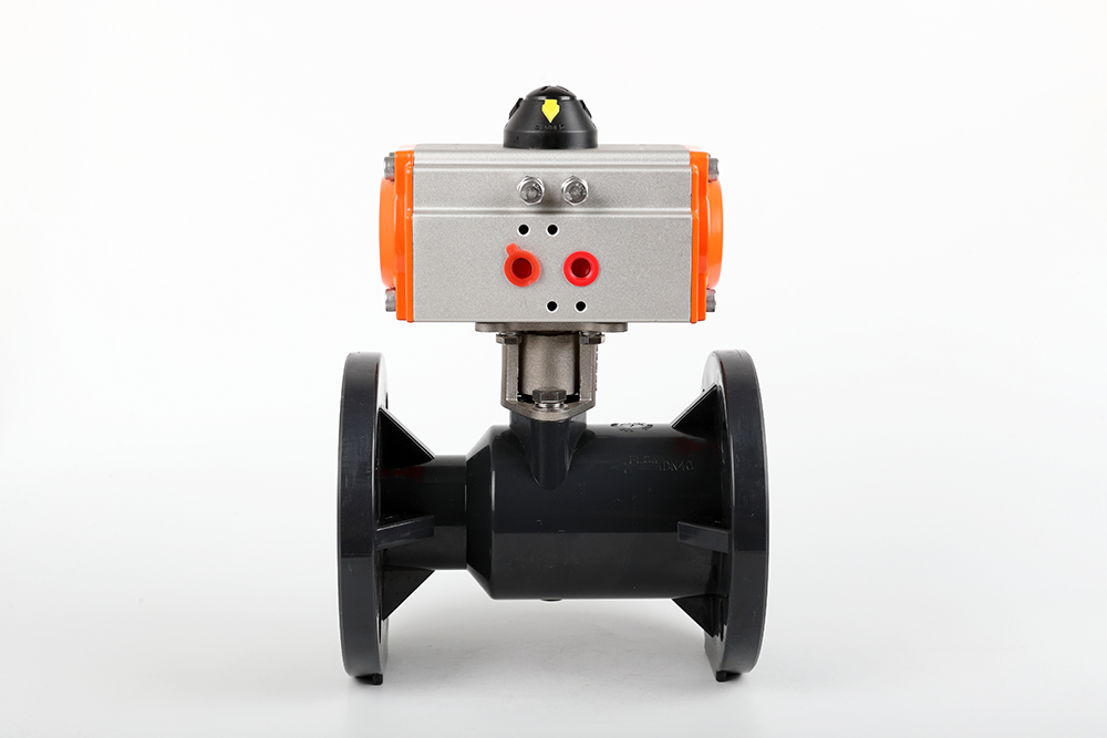 天元气动法兰一体球阀